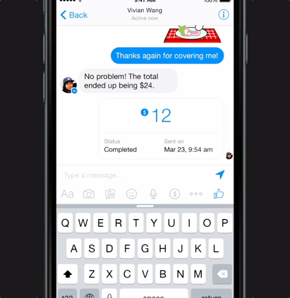 messenger payments f8 2015