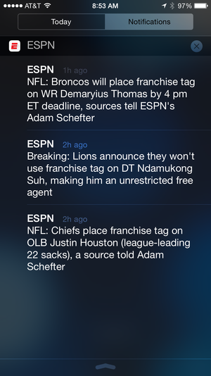 notification center