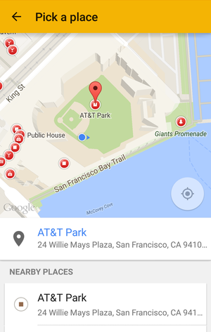 place picker dialog