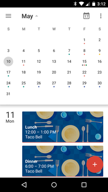 Google Calendar app for Android