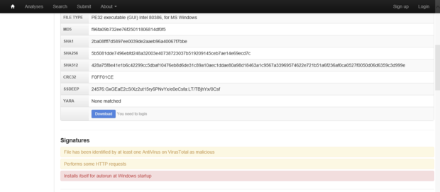 Malwr malware detection 2