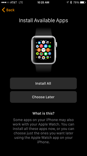 apple watch app install