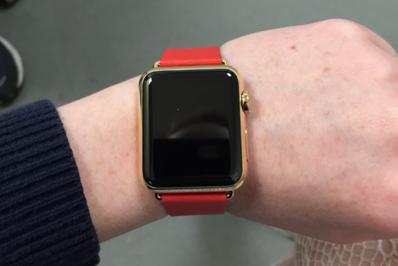 apple watch edition red on wrist