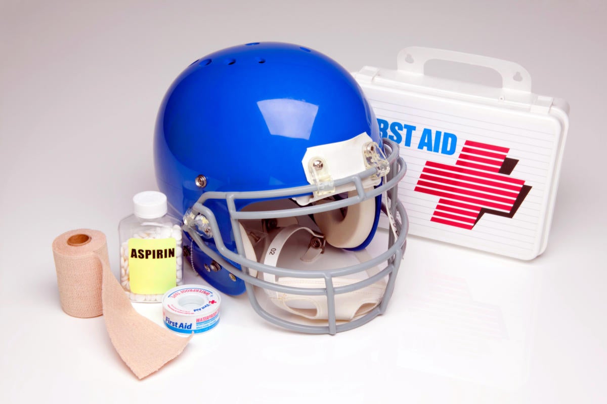 football helmet medical care first aid medicine