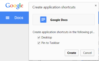 chrome how to create desktop shortcut