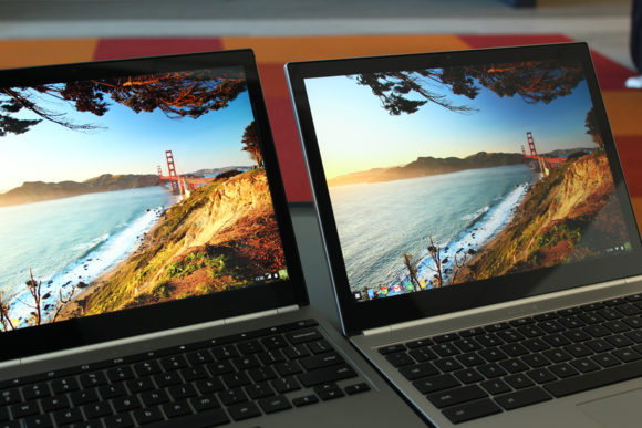 google píxeles Chromebook pantalla comparo antiguo vs nuevo ángulo
