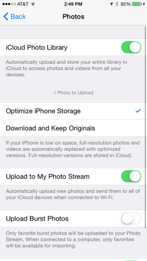 ios icloud photos settings