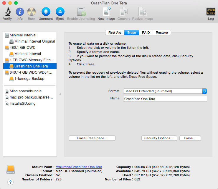 erase and reformat external hard drive mac