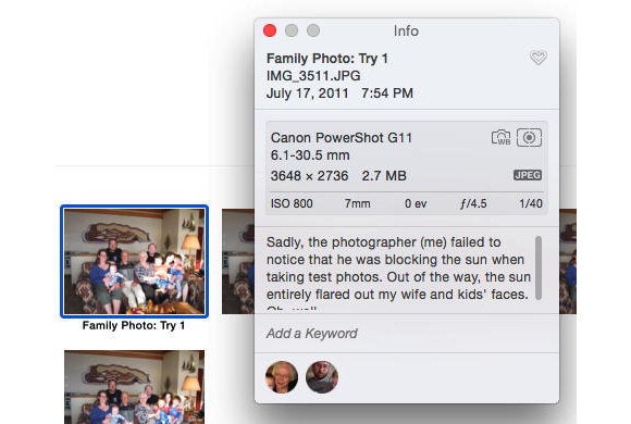The Info pane shows additional metadata, such as the item’s description.