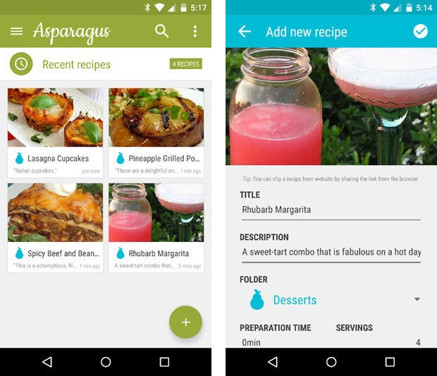 material design apps android asparagus