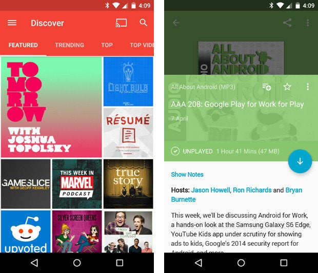 material design apps android pocketcasts