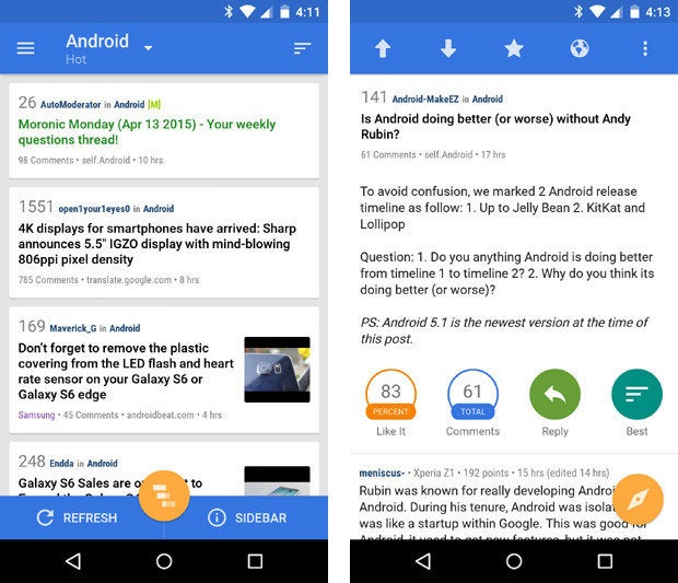 material design apps android relay reddit
