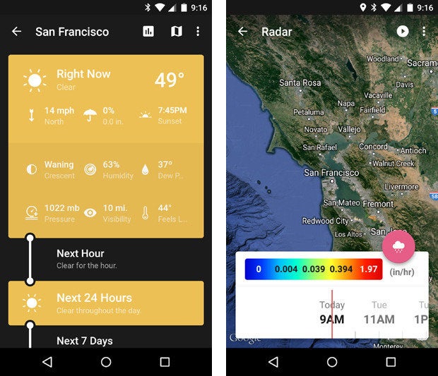 material design apps android weather timeline