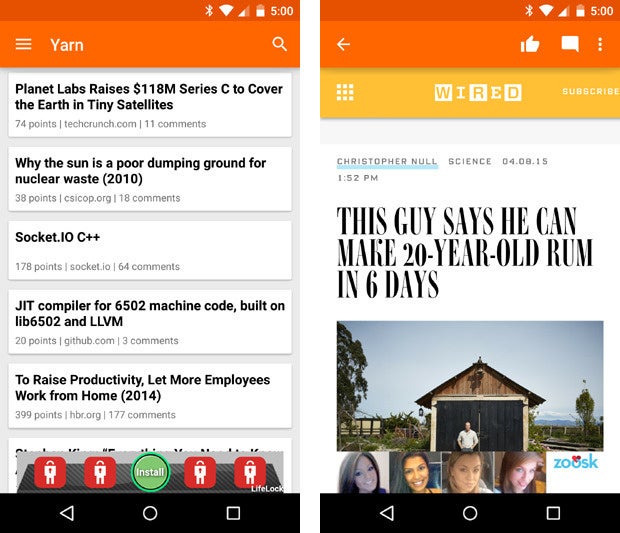material design apps android yarn