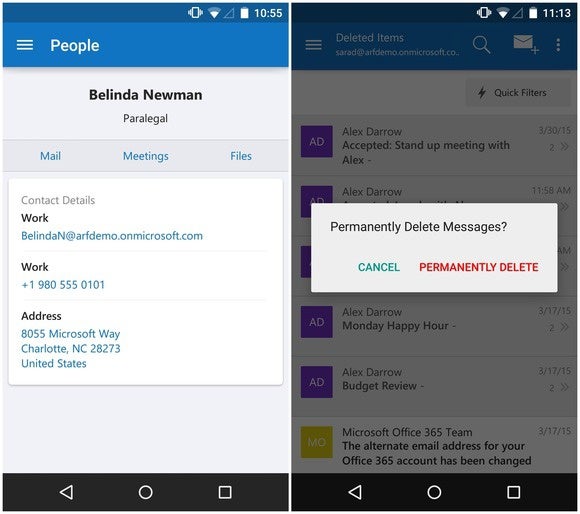 how to permanently delete outlook account on mobile