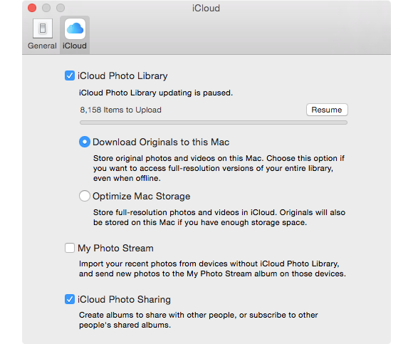 photos icloud photo library prefs