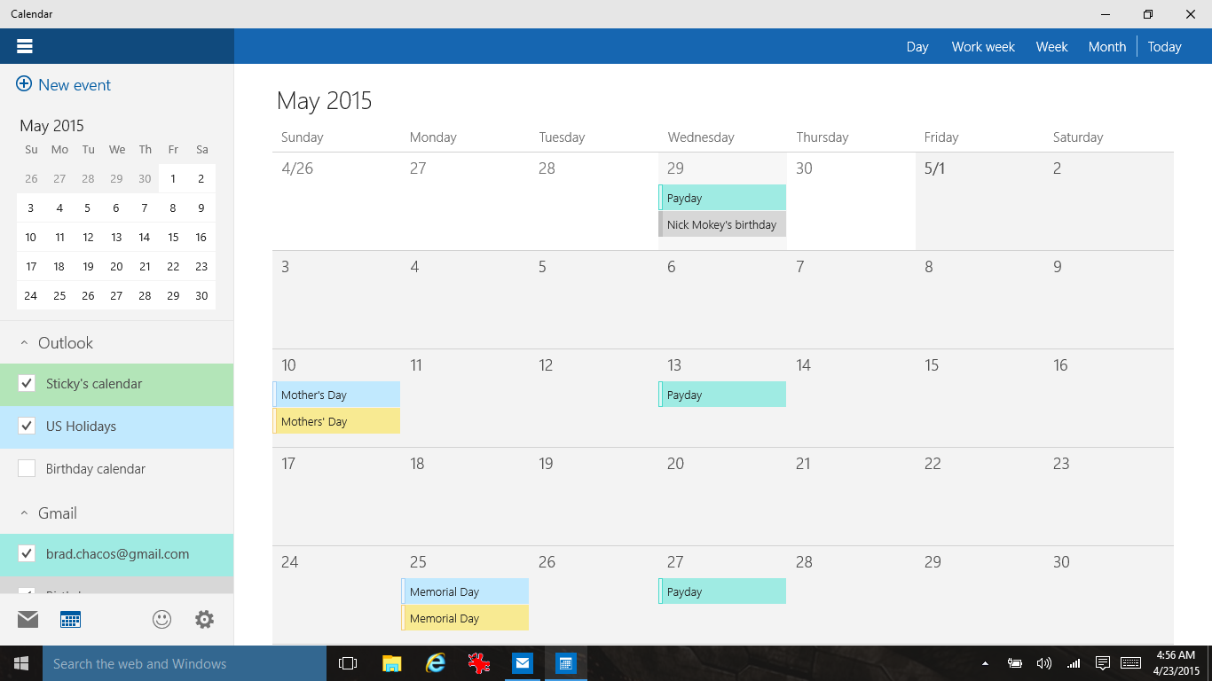 is there a google calendar app for windows 10