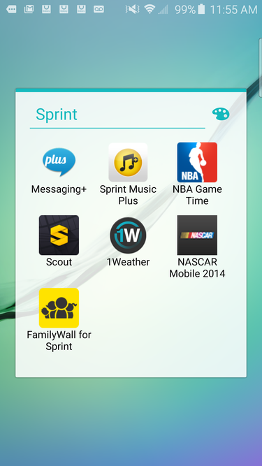 Pre-installed Sprint apps that can be uninstalled.