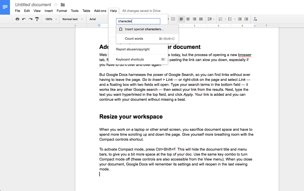 accent in google docs for mac