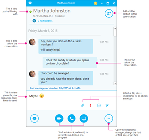 instant message skype in browser