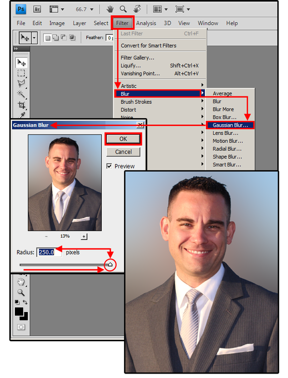 04 use gaussian blur for a portrait background