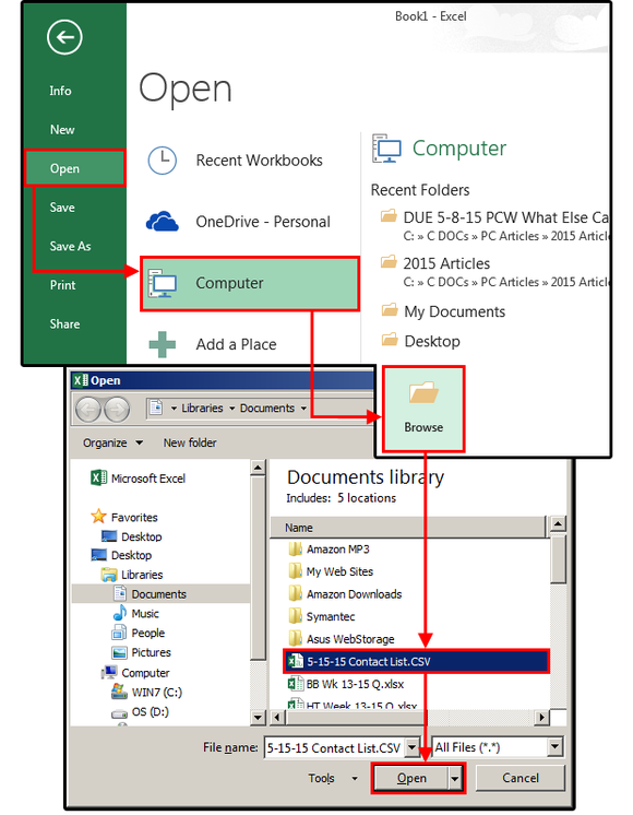 Outlook Excel