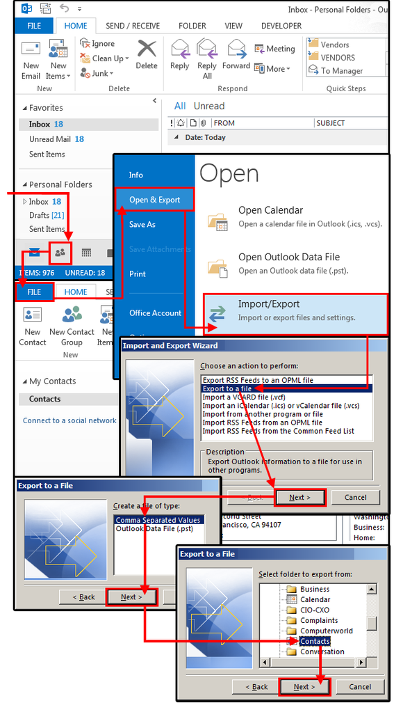 Mail Merge Master Class: Exporting Outlook Contacts To Excel For Data ...