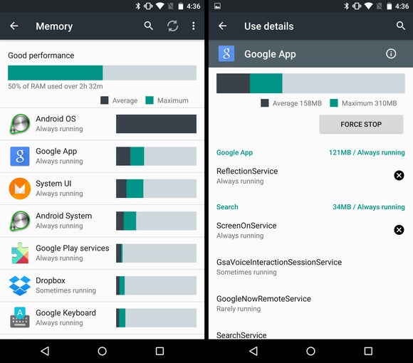 android m app ram