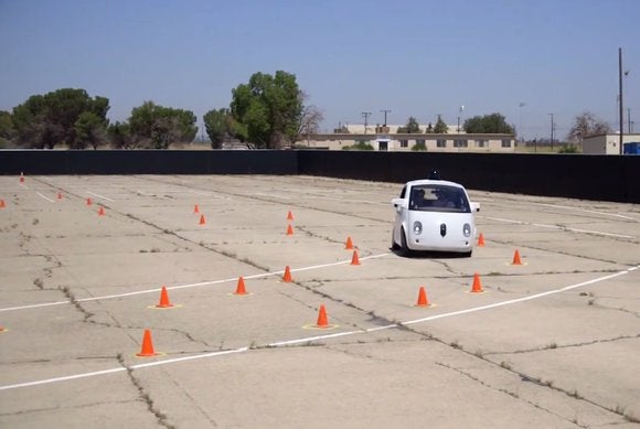 google self driving car orange coned test course may15 2015 11