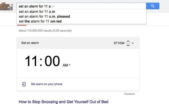 Set an alarm from Google desktop search