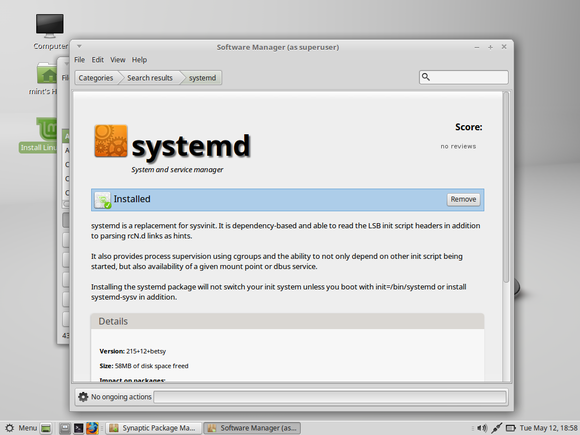 lmde 2 with systemd installed but not activated