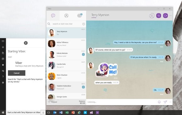 microsoft cortana viber