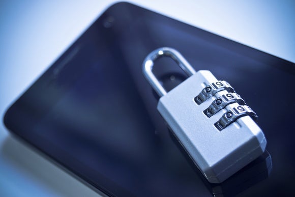 mobile security stock image padlocked smartphone