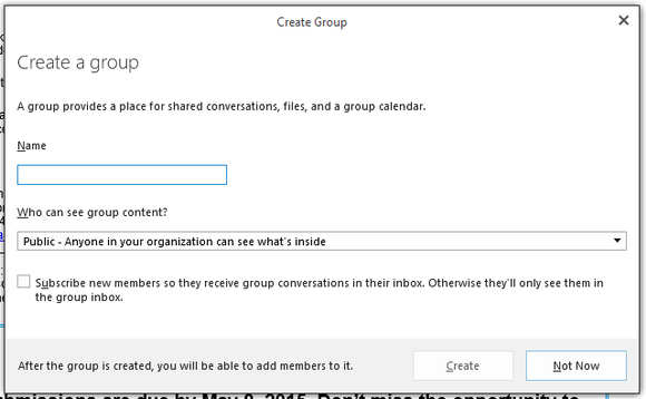 office 2016 groups