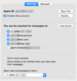 os x messages settings