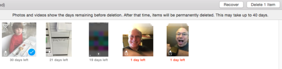 recently delete in photos