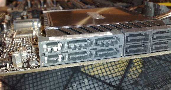 sata express connectors on a computer motherboard