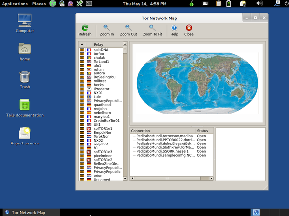 tails tor network map