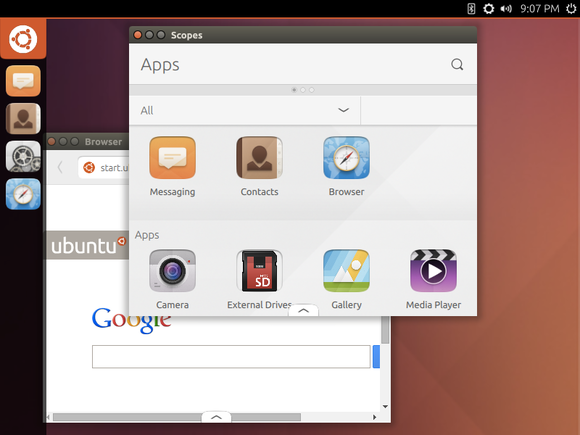 unity 8 desktop with new apps