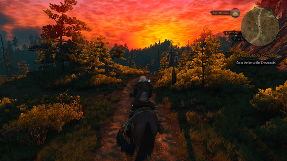 witcher 3 sunset 4k