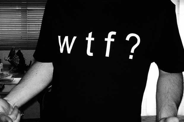 A t-shirt that says WTF?