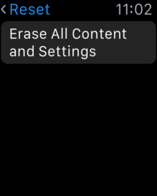 apple watch erase all content and settings