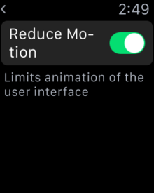 apple watch reduce motion