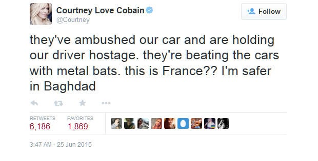Courtney Love on Uber France riot
