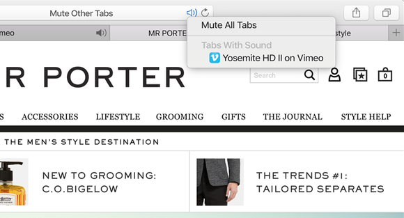el capitan safari mute tabs