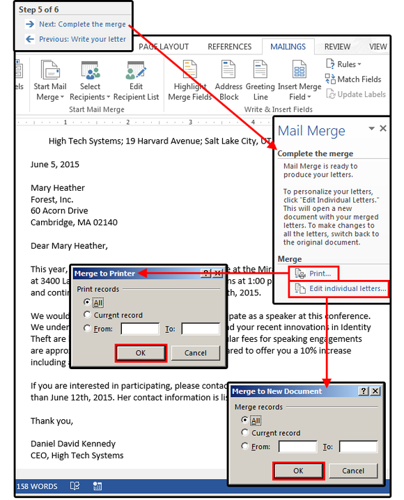 Mail Merge Master Class How To Merge Your Excel Contact Database With Custom Letters In Word 3993