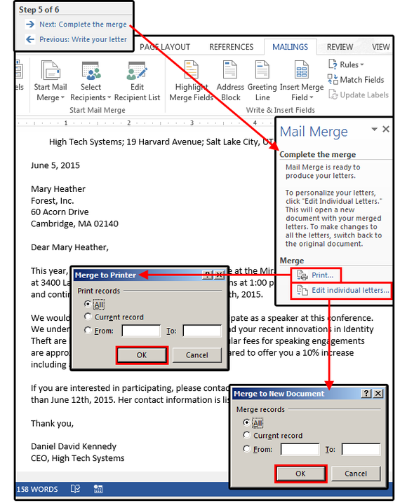 figure8 mail merge step 5 complete the merge