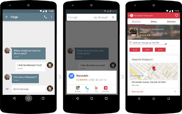 Google Now on Tap: Restaurant