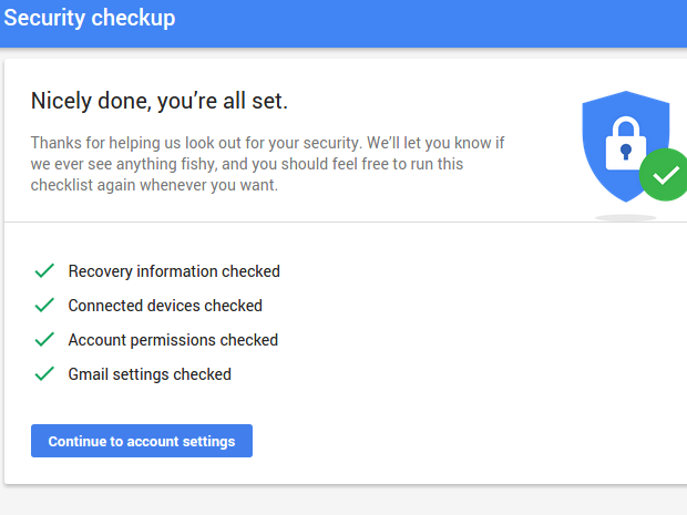 google security settings 