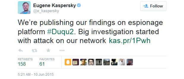 Kaspersky Lab reveals being hacked